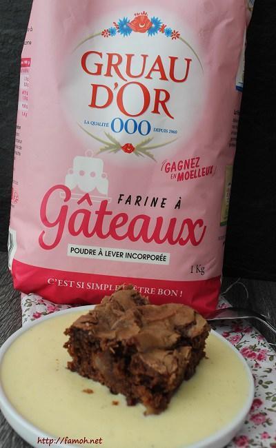 Moelleux chocolat pomme {et sa crème anglaise}