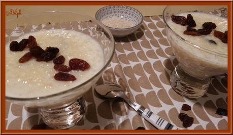 Riz au lait aux raisins et Rhum