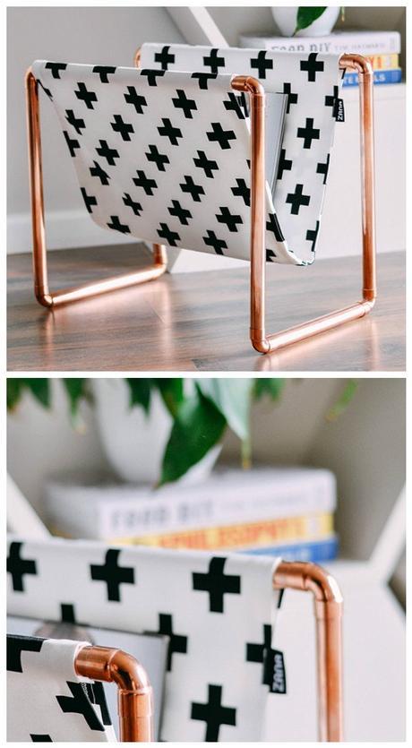 Objet détourné à partir de tubes de cuivre