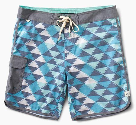Reef maillot de bain homme avec motifs géométriques bleus et blancs