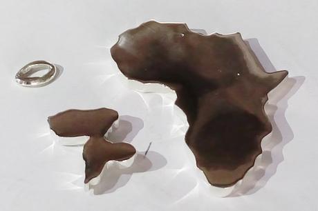 cartes de l'afrique et de la guadeloupe en argent pour pendentif