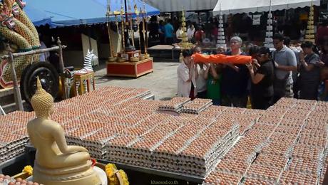 Wat Bang Phra. 50000 oeufs et de longues robes pour bouddha (vidéo)