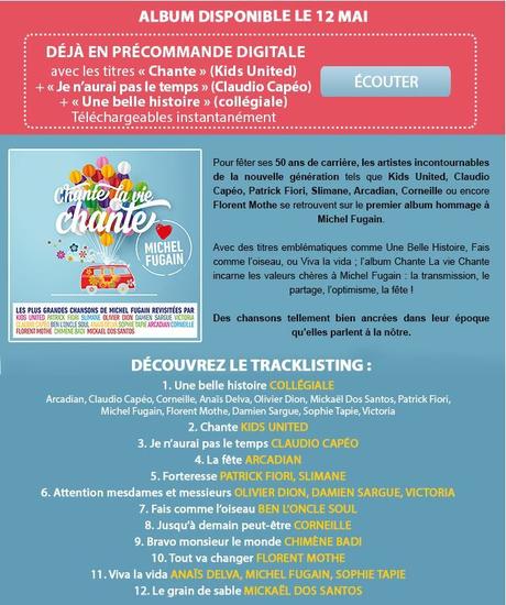 Chante Découvrez nouveau single "Une Belle Histoire&quot; avec Michel Fugain, Corneille, Claudio Capéo, Arcadian, Florent Mothe...