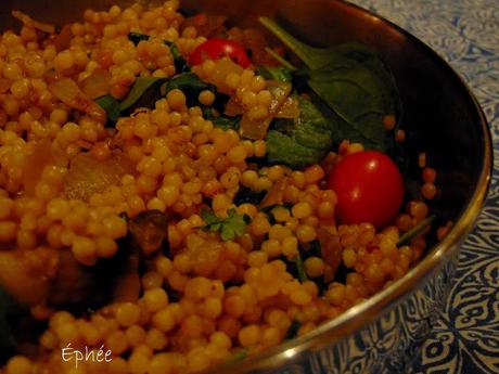 Couscous israélien à la façon d'un risotto ...