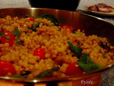 Couscous israélien à la façon d'un risotto ...