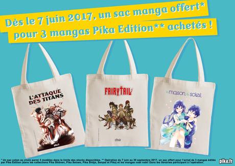 Retour des sacs Pika avec les mangas Fairy Tail, L’Attaque des Titans et La Maison du Soleil !