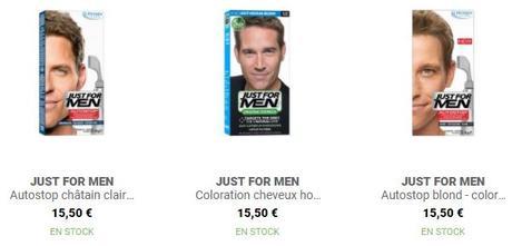Produits Just For Men, marque n°1 pour la coloration des cheveux et barbes pour homme