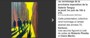 Galerie TANGUY  « POP ART » contemporain le Jeudi 1er Juin 2017