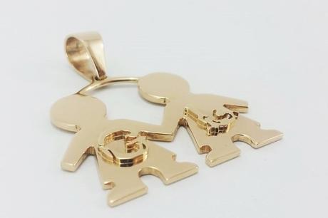 Pendentif enfant en or pendentif enfant personnalisé en or 18 carats