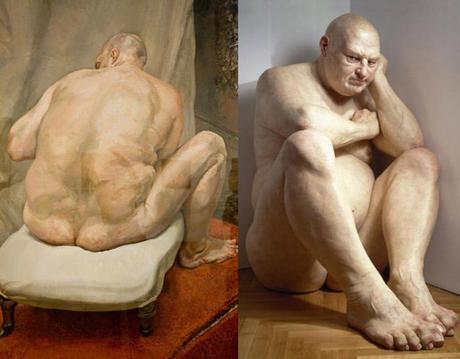 ron mueck, lucian freud, big man, sculpture, hyperralism