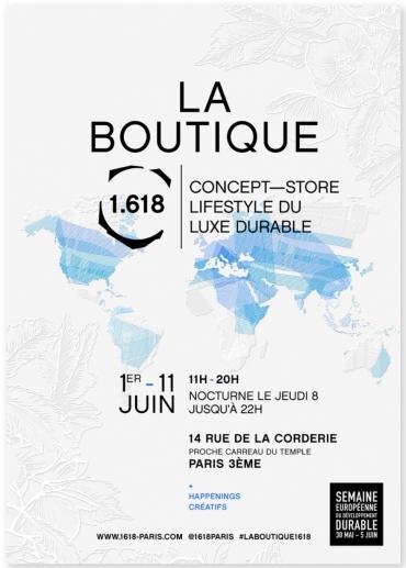 La 1ère Boutique éphémère 1.618 ouvrira à Paris...
