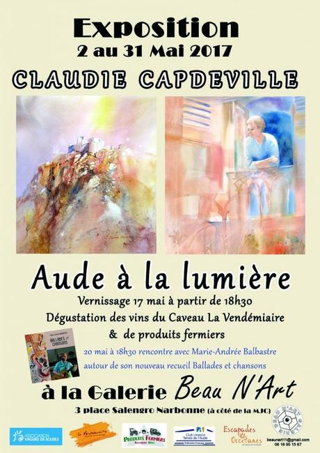 Claudie Capdeville expose à Narbonne à la Galerie Beau N’Art
