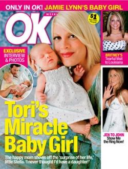 Tori Spelling en Une de OK! Magazine