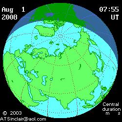 Récurrence de l’éclipse du 1er Août 2008