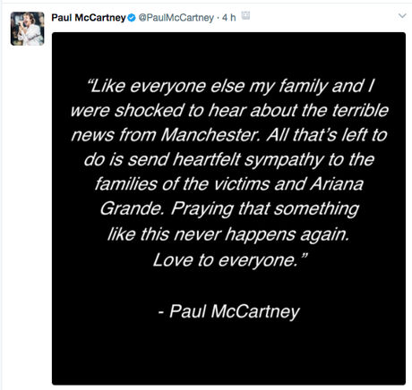 Paul McCartney : sa réaction après l’attentat de Manchester