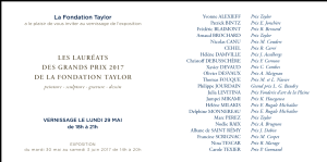 FONDATION TAYLOR  « Les Lauréats des Grands prix 2017 » de la Fondation Taylor ( le lundi 29 Mai 2017)