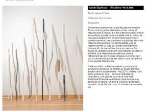 Galerie LAZAREW                       exposition Isabel ESPINOZA  31 Mai au 17 Juin 2017