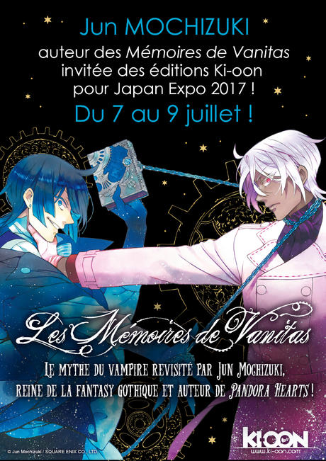 La mangaka Jun MOCHIZUKI (Pandora Hearts, Les Mémoires de Vanitas) invitée à Japan Expo 2017