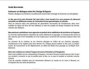 Atelier Barillet de Mallet-Stevens « Territoires de la couleur »  AUDE BORROMEE- 10 Juin au 10 Juillet 2017