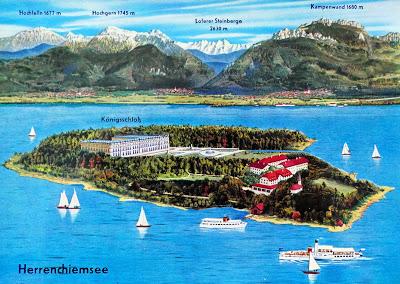 Herrenchiemsee, son château et son panorama de montagnes