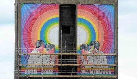 Une fresque murale immense pour se souvenir des Beatles