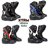 bottes de moto XTRM X1003 VENOM nouveau style bottes armure des sports courses de tourisme (noir, EU 46 (UK 12))