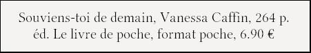 [Chronique] Souviens-toi de demain - Vanessa Caffin
