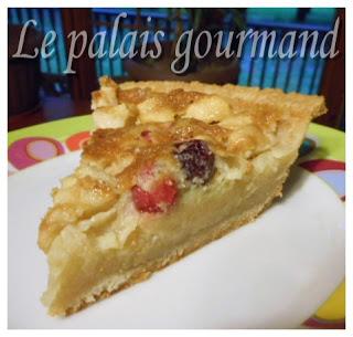 Tarte au sucre à la crème, pommes canneberges
