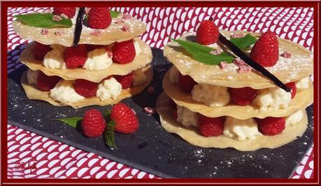 Millefeuille revisité aux framboises Millefeuille revisité aux framboises