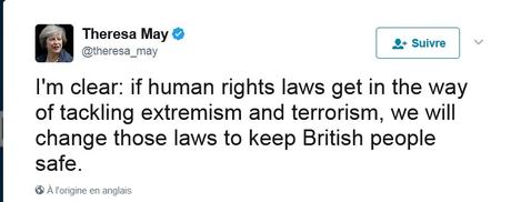 Theresa may n'en a cure des droits de l'homme