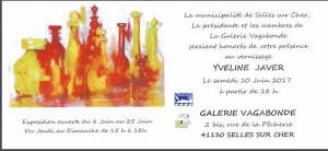 Galerie VAGABONDE de Selles sur cher 41 130   exposition Yveline JAVER à partir du 10 Juin 2017