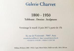 Galerie CHARVET  1800-1950   Tableaux Dessins Sculptures à partir du 3 Juin 2017