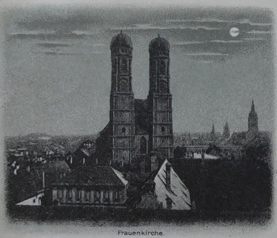 La Frauenkirche au clair de lune, une carte postale ancienne