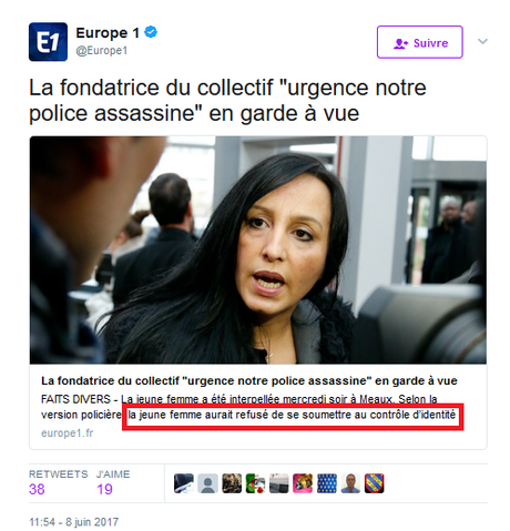 Urgence, notre police viole la loi et les droits humains #AmalBentoussi #antifa