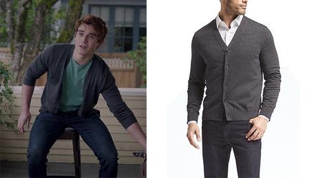 RIVERDALE : Gray silk cotton cashmere cardigan for Archie in S1ep01