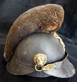 Militaria: le casque à chenille bavarois du temps de Louis II de Bavière et de la guerre de 1870
