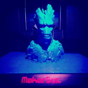 Portrait de Groot imprimé avec la Makerbot replicator 5+