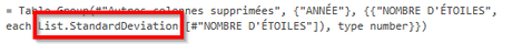 Code M Regroupement par écart-type