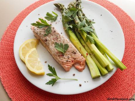 recette rapide facile saumon aux asperges