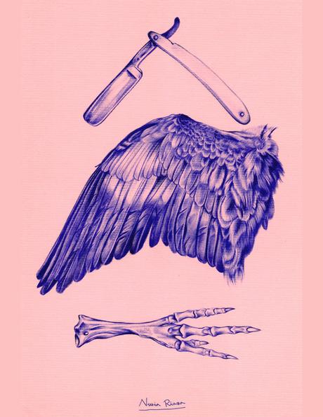 Ballpoint pen illustration by Nuria Riaza
