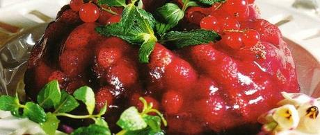 Fruits rouges en gelée, menthe poivrée