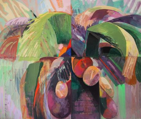 Composition Tropicale II, 2016, Assorted pigment on board, 127 x 152,4 cm — Galerie Éric Hussenot, Paris