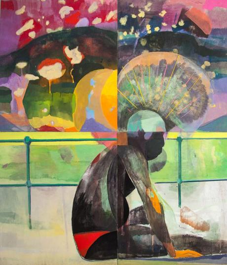 Resting Masquerader, 2015, Assorted pigment on board, 152,4 x 127 cm — Galerie Éric Hussenot, Paris