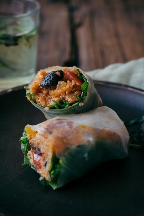 Mediterranean Style Quinoa Spring Rolls