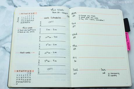 Bullet Journal Weekly Layout 📖| Work Schedule & To Do List