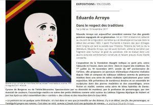 Fondation MAEGHT  exposition  Eduardo ARROYO  « Dans le respect des traditions » 1er Juillet au 19 Novembre 2017