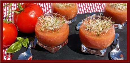 Soupe de Tomates, Basilic, ail et vinaigre balsamique