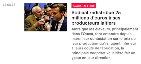 Les producteurs de lait doivent 25 millions à Macron