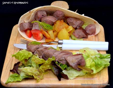 Brochettes d’Agneau aux Légumes.