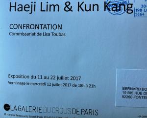 Crous de Paris exposition Haeji Lim & Kun Kang « confrontations » 11/22 Juillet 2017